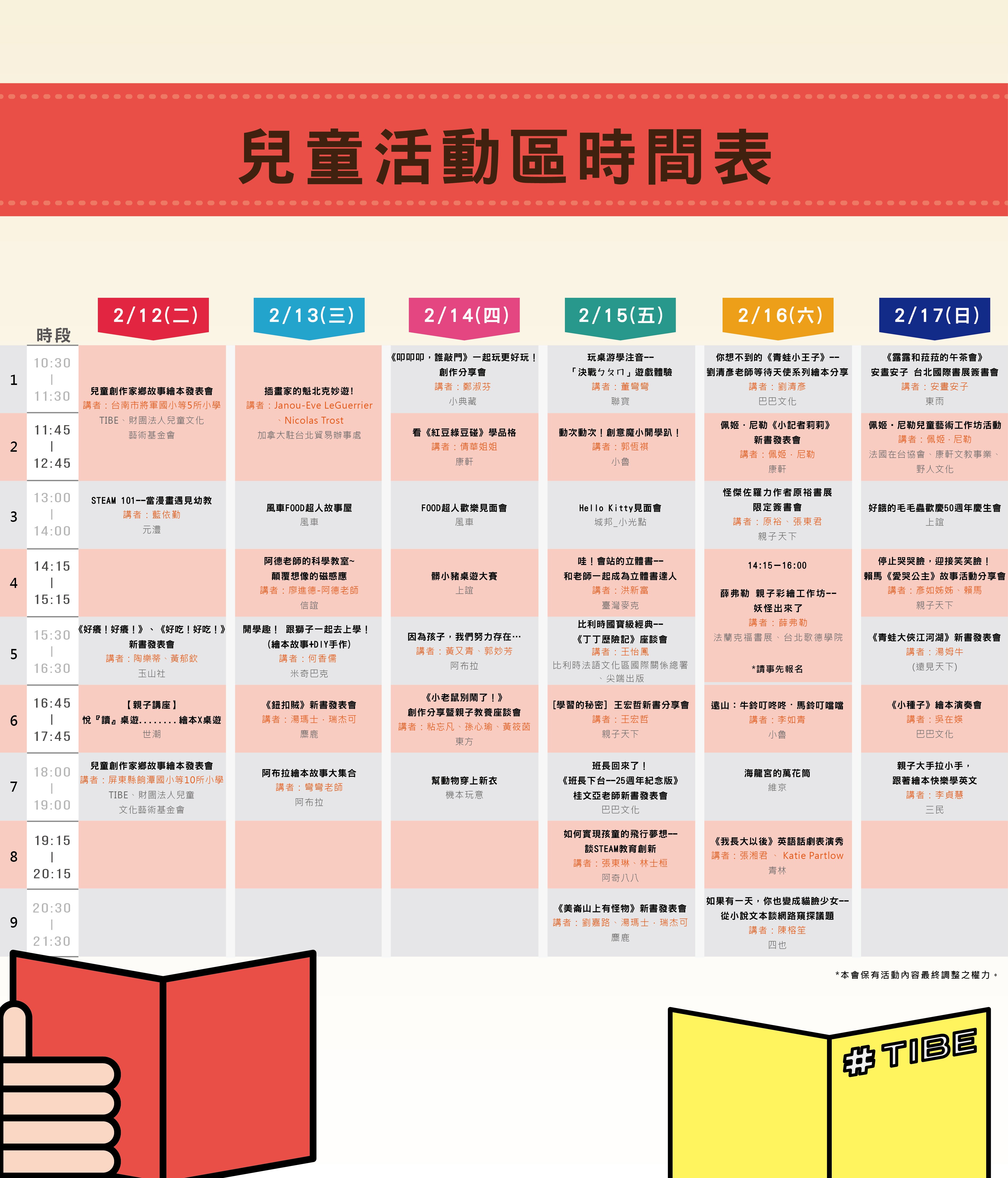 2019TIBE【三館兒童活動區】節目表